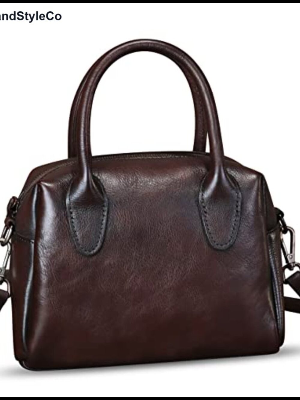Genuine Leather Handbag for Women Leather Top Handle Purse Retro Handmade